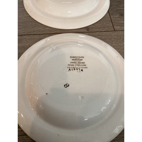 Vtg Wedgewood Directoire Luncheon Plate Bread Butter White Yellow Fruit Basket - Picture 4 of 8